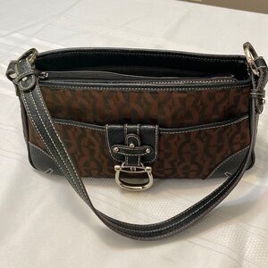 Aigner Womens Brown & Black Satchel Shoulder Bag -Excellent Used Condition!